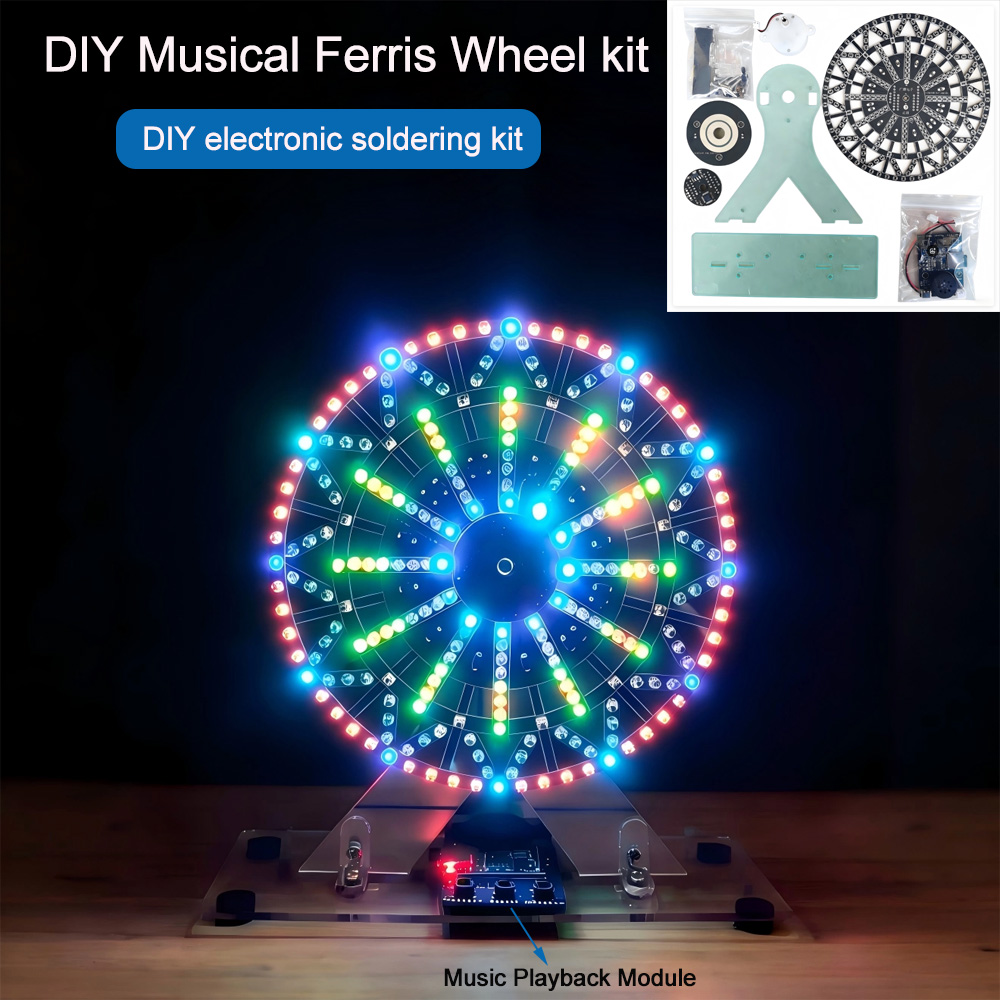 Electronics Project Kit - DIY Elektronik-Bausätze: LED-beleuchtetes Musik-Riesenrad zum Selberlöten