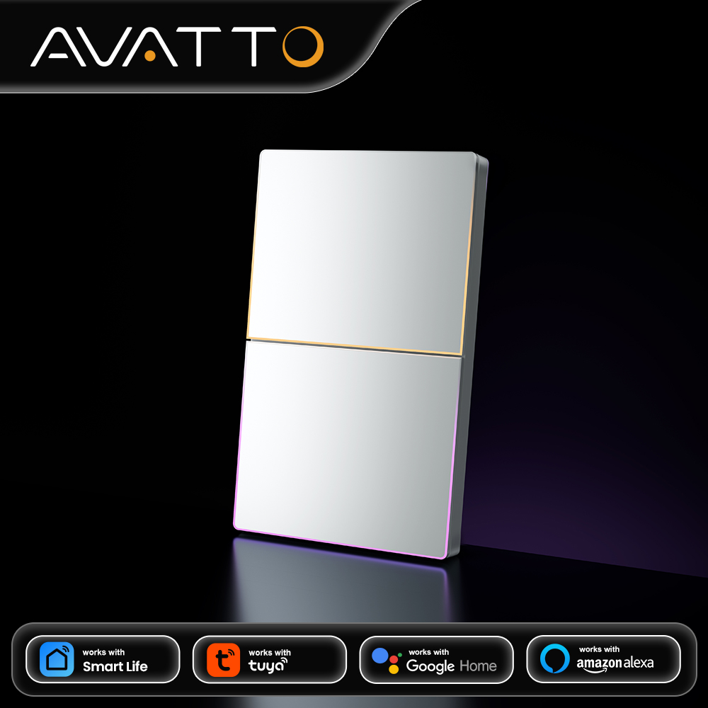 Smart Light Switch Wifi - AVATTO 1/2/3/4-fach WLAN-Smart-Lichtschalter, Kabelloser Wand-Großtastenschalter mit
