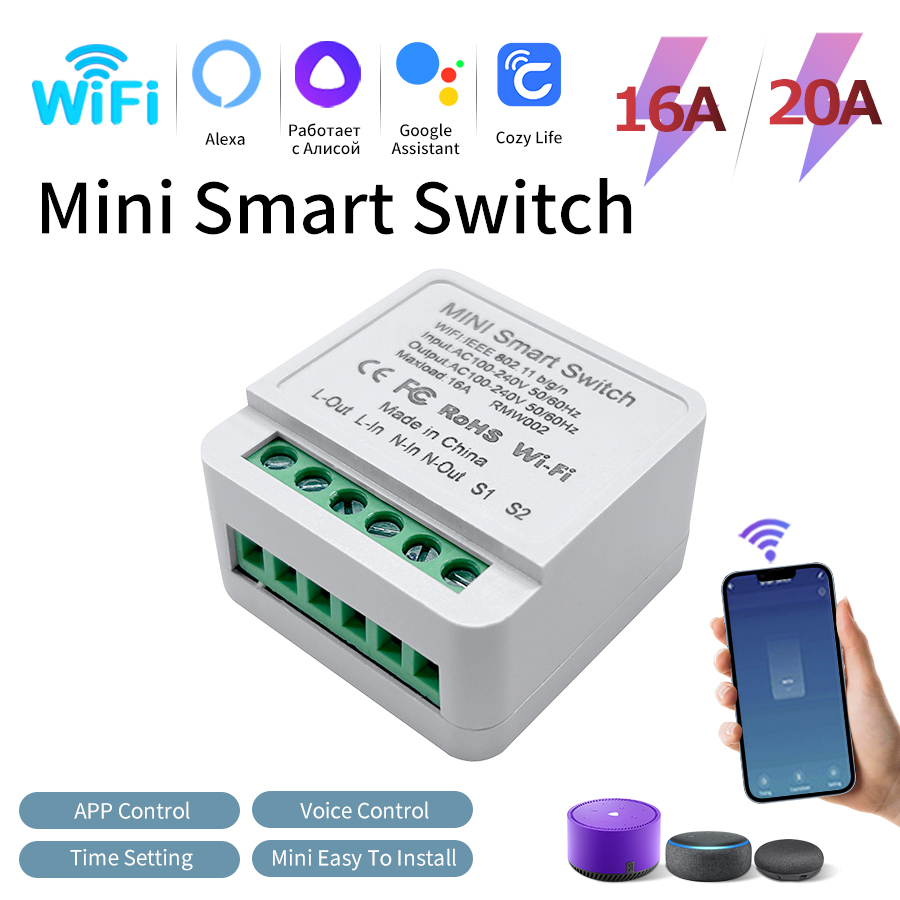 16A 20A Smart WiFi Kabelloser  – Smart Light Switch Wifi Bewertung und Preis